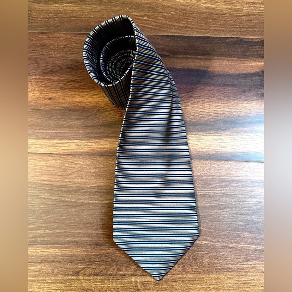 BROOKS BROTHERS Brown All- Silk Striped Necktie Made in Canada - Picture 1 of 9